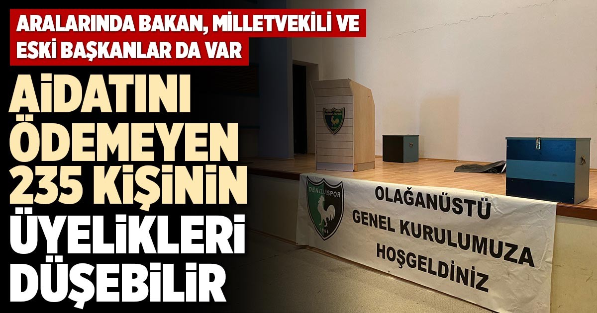 AİDATINI ÖDEMEYEN 235 KİŞİNİN ÜYELİKLERİ DÜŞEBİLİR