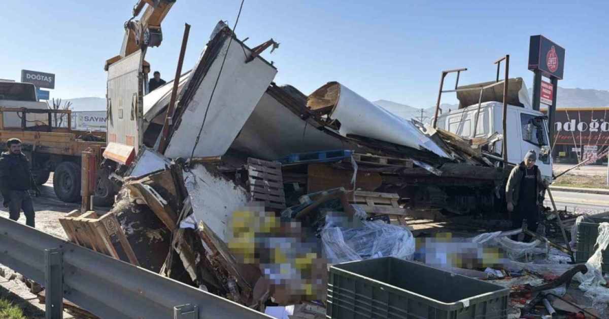 GIDA MALZEMESİ YÜKLÜ TIR REFÜJE GİRDİ: 1 YARALI
