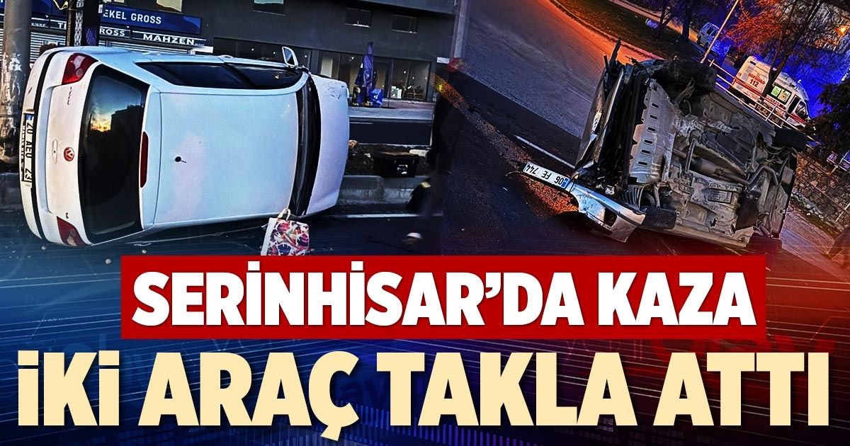 İKİ ARAÇ TAKLA ATTI