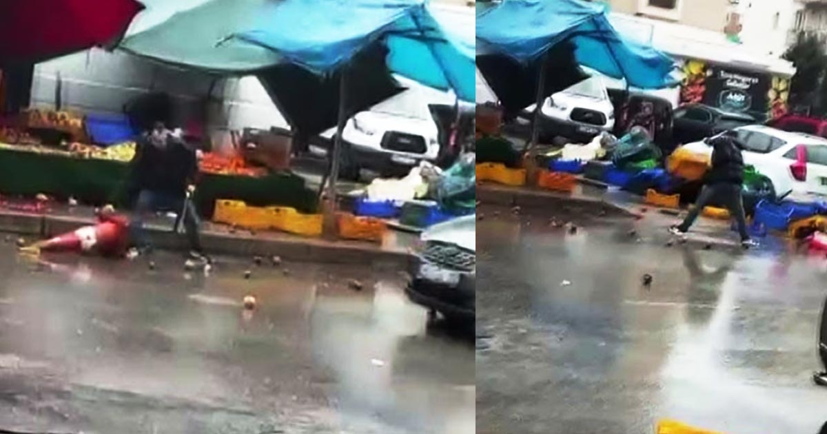 İZMİR’DE SİNİR KRİZİ GEÇİREN MANAV ORTALIĞI BİRBİRİNE KATTI