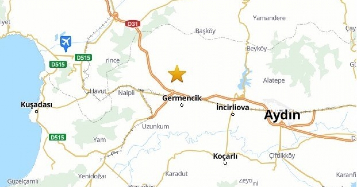 AYDIN’DA 3.9 ŞİDDETİNDE DEPREM MEYDANA GELDİ
