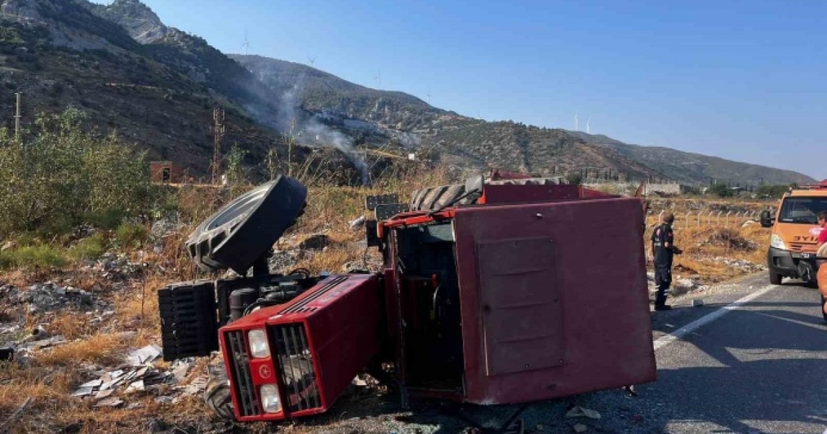 KONTROLDEN ÇIKAN TRAKTÖR DEVRİLDİ: 1 YARALI
