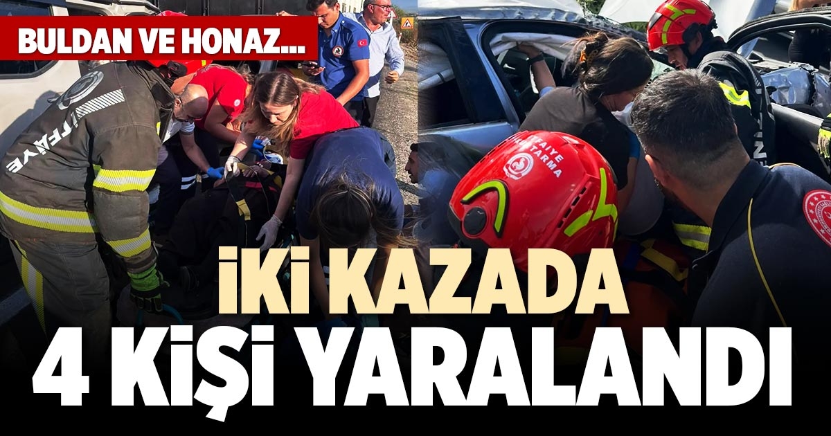 İKİ KAZADA 4 KİŞİ YARALANDI 