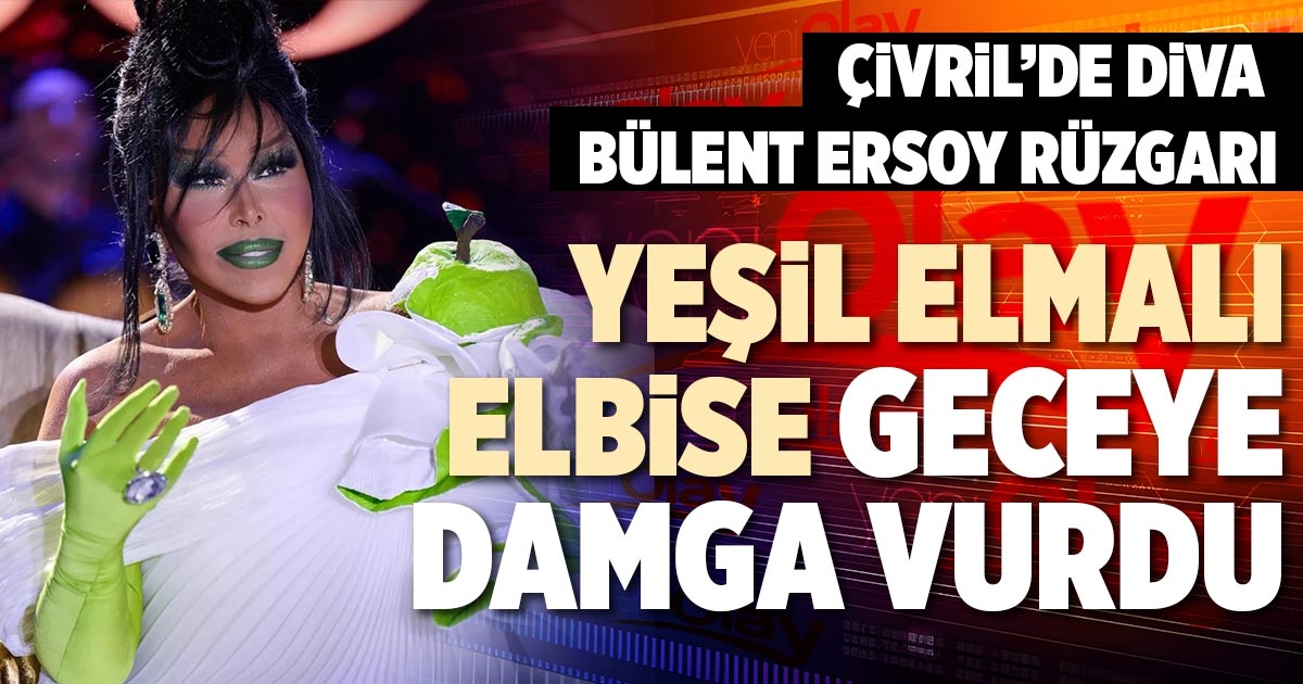YEŞİL ELMALI ELBİSE GECEYE DAMGA VURDU