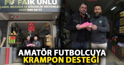 Amatör futbolcuya krampon desteği 