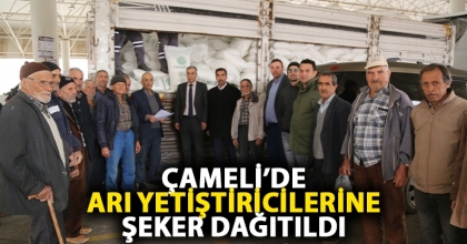 ÇAMELİ’DE ARI YETİŞTİRİCİLERİNE ŞEKER DAĞITILDI