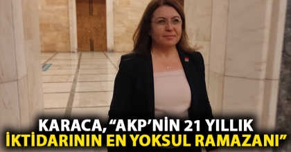KARACA, “AKP’NİN 21 YILLIK İKTİDARININ EN YOKSUL RAMAZANI”