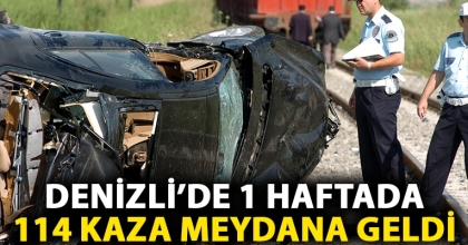 DENİZLİ’DE 1 HAFTADA 114 KAZA MEYDANA GELDİ