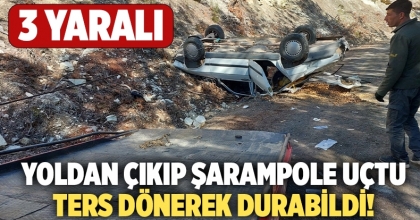 Yoldan Çıkıp Şarampole Uçtu! 3 Yaralı   
