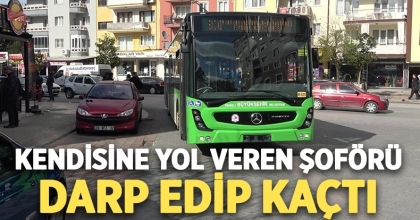 Otobüs şoförü, yol verdiği genç yaya tarafından darp edildi 