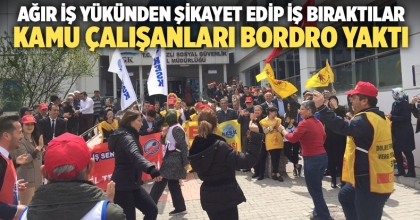 Denizli’de Kamu Çalışanları Bordro Yaktı