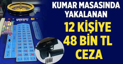 Kumar Masasında Yakalanan 12 Kişiye 48 Bin Lira Ceza Kesildi