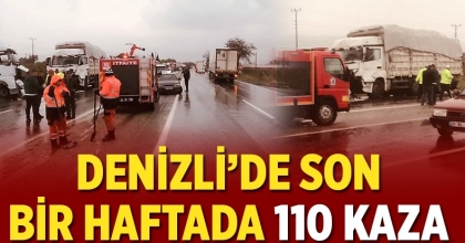 Denizli'de Son 1 Haftada 110 Trafik Kazası Meydana Geldi  