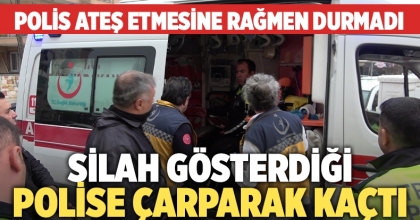 Denizli'de silah gösterdiği polise çarparak kaçtı 