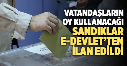 Vatandaşların oy kullanacağı sandıklar e-Devlet’ten ilan edildi   