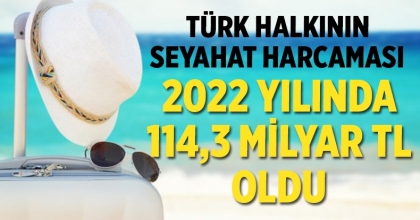 Türk Halkının Seyahat Harcaması 2022 Yılında 114,3 Milyar Lira Oldu