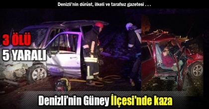 Denizli'de kaza; 3 ölü, 5 yaralı