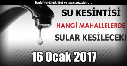 Su kesintisi yapılacak
