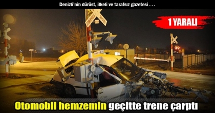 Otomobil hemzemin geçitte trene çarptı: 1 yaralı