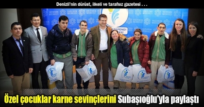 Özel çocuklar karne sevinçlerini Subaşıoğlu'yla paylaştı