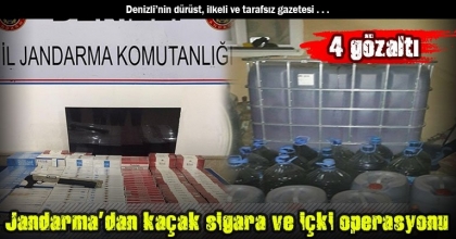 Jandarma’dan kaçak sigara ve içki operasyonu: 4 gözaltı