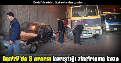Denizli'de 6 aracın karıştığı zincirleme kaza