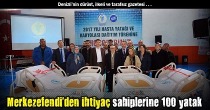 Merkezefendi'den ihtiyaç sahiplerine 100 yatak