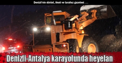 Denizli- Antalya karayolunda heyelan