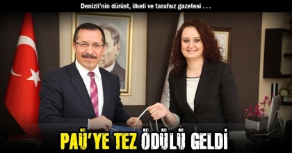 PAÜ’YE TEZ ÖDÜLÜ GELDİ