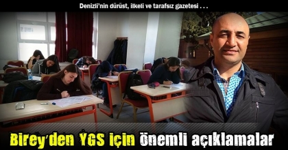 Birey’den YGS için önemli açıklamalar