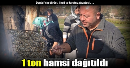 1 ton hamsi dağıtıldı