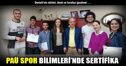 PAÜ SPOR BİLİMLERİ’NDE SERTİFİKA