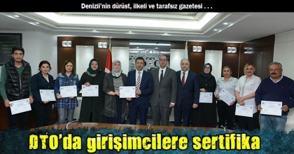 DTO'da girişimcilere sertifika
