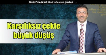 Karşılıksız çekte büyük düşüş