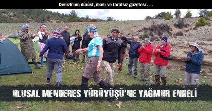 ULUSAL MENDERES YÜRÜYÜŞÜ’NE YAĞMUR ENGELİ