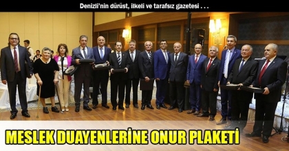 MESLEK DUAYENLERİNE ONUR PLAKETİ