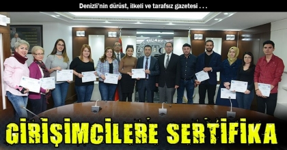 GİRİŞİMCİLERE SERTİFİKA