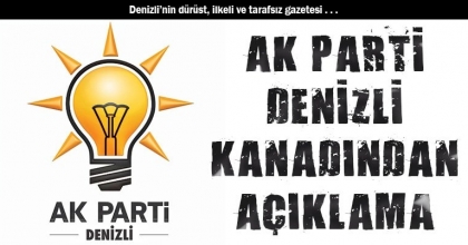 AK PARTİ DENİZLİ KANADINDAN AÇIKLAMA