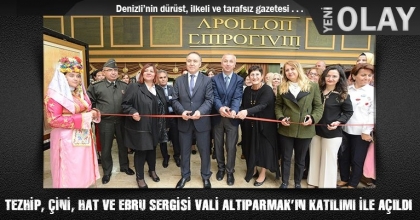 TEZHİP, ÇİNİ, HAT VE EBRU SERGİSİ VALİ ALTIPARMAK’IN KATILIMI İLE AÇILDI