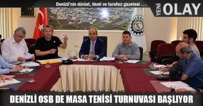 DENİZLİ OSB DE MASA TENİSİ TURNUVASI BAŞLIYOR