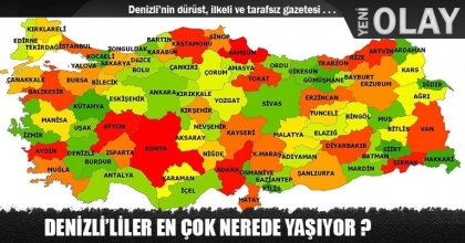 DENİZLİ’LİLER EN ÇOK NEREDE YAŞIYOR ?