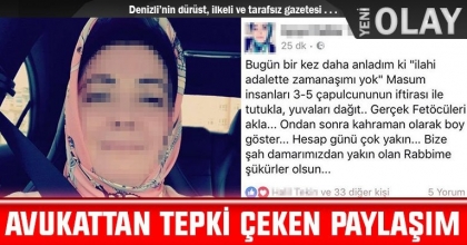 AVUKATTAN TEPKİ ÇEKEN PAYLAŞIM