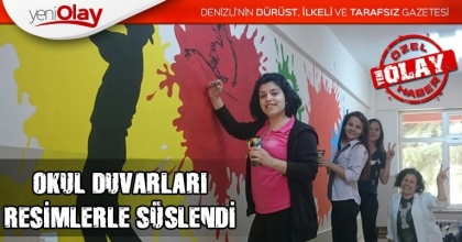 OKUL DUVARLARI RESİMLERLE SÜSLENDİ