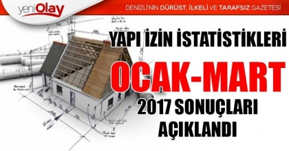 YAPI İZİN İSTATİSTİKLERİ, OCAK-MART 2017 SONUÇLARI AÇIKLANDI