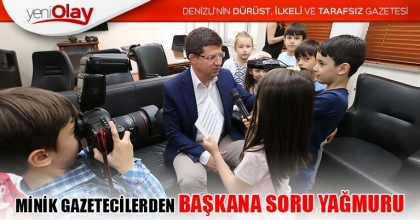 MİNİK GAZETECİLERDEN BAŞKANA SORU YAĞMURU