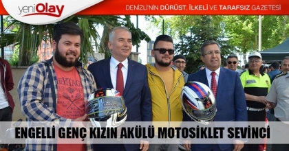 ENGELLİ GENÇ KIZIN AKÜLÜ MOTOSİKLET SEVİNCİ