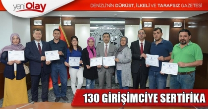 130 GİRİŞİMCİYE SERTİFİKA