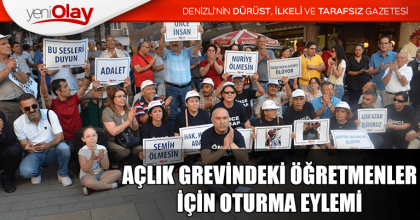 AÇLIK GREVİNDEKİ ÖĞRETMENLER İÇİN OTURMA EYLEMİ