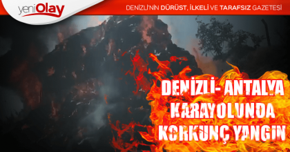 DENİZLİ- ANTALYA KARAYOLUNDA KORKUNÇ YANGIN