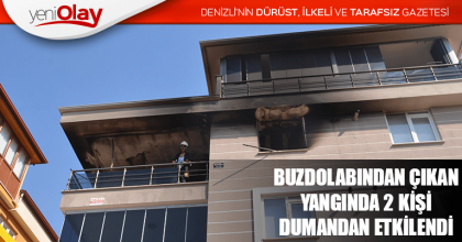 BUZDOLABINDAN ÇIKAN YANGINDA 2 KİŞİ DUMANDAN ETKİLENDİ